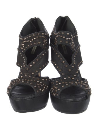 Miu Miu Leather Studded Accents Pumps