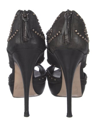 Miu Miu Leather Studded Accents Pumps
