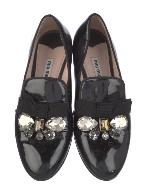 Miu Miu Patent Leather Bow Accents Oxfords