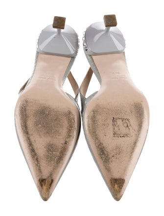 Miu Miu Leather Animal Print Slingback Pumps