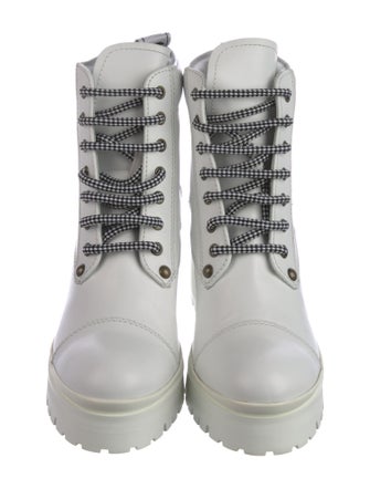 Miu Miu Leather Combat Boots