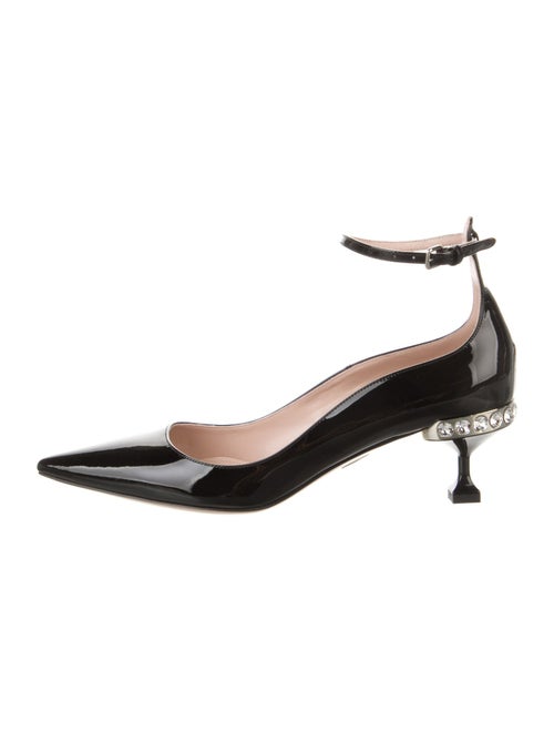 Miu Miu Patent Leather Crystal Embellishments Pumps