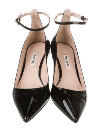 Miu Miu Patent Leather Crystal Embellishments Pumps