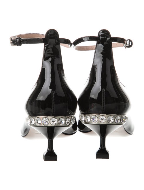 Miu Miu Patent Leather Crystal Embellishments Pumps