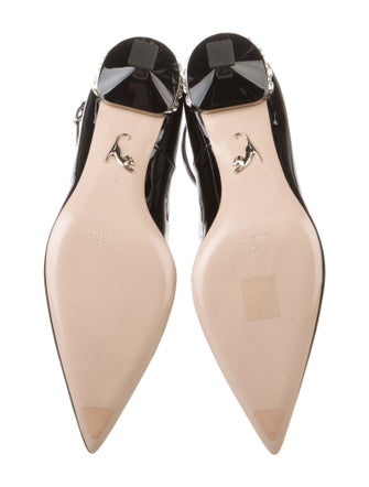Miu Miu Patent Leather Crystal Embellishments Pumps