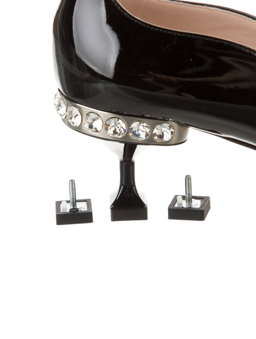 Miu Miu Patent Leather Crystal Embellishments Pumps