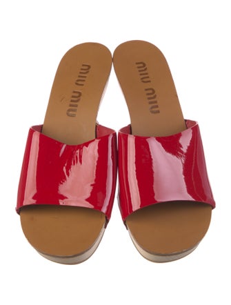 Miu Miu Patent Leather Slides