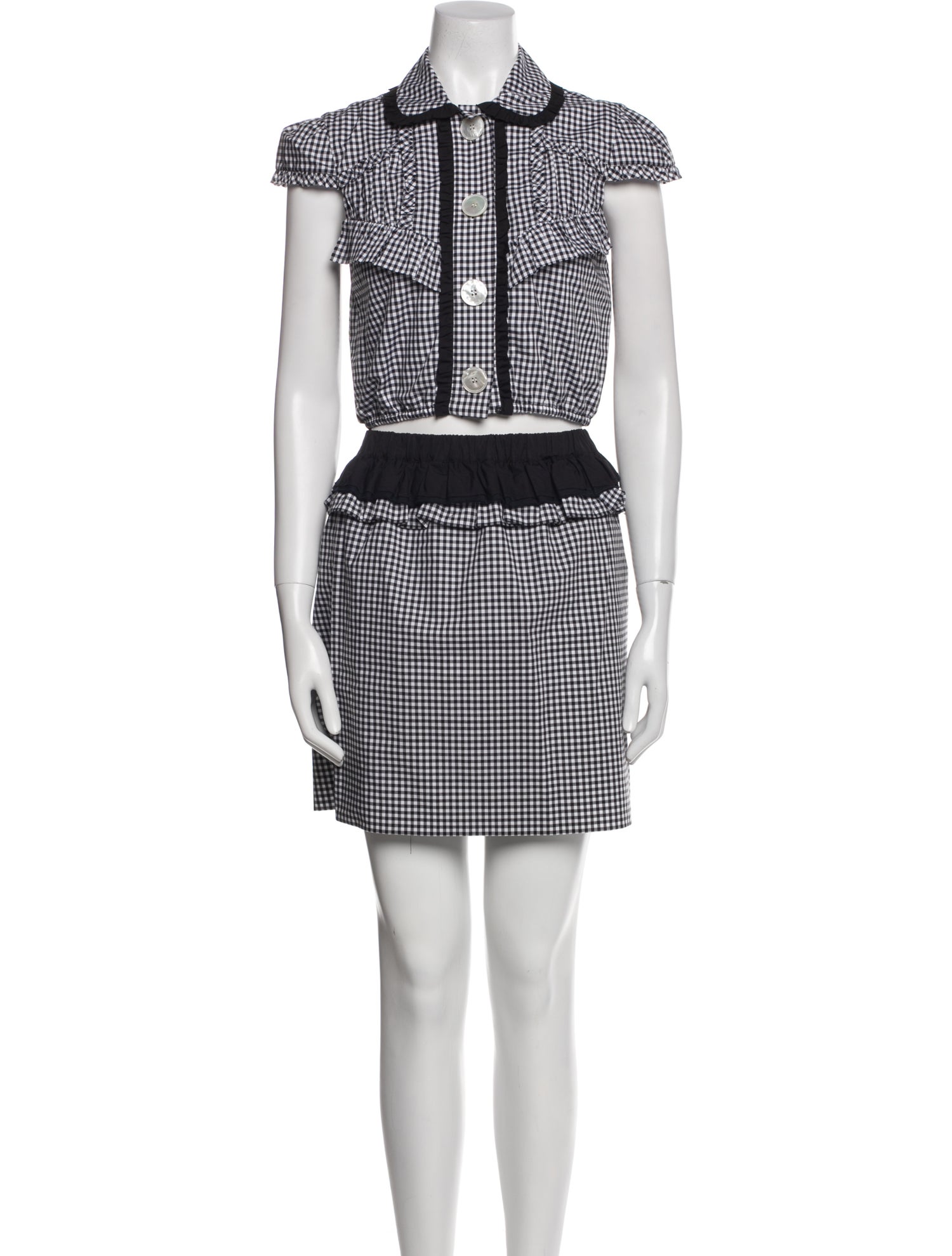 Miu Miu 2019 Plaid Print Skirt Suit