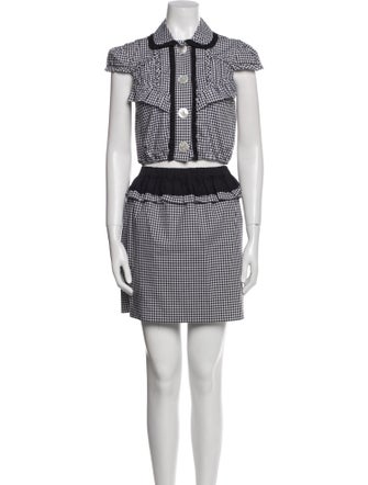 Miu Miu 2019 Plaid Print Skirt Suit