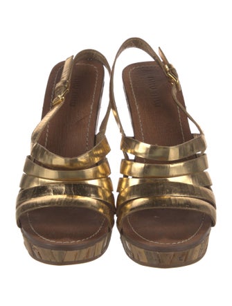 Miu Miu Leather Slingback Sandals