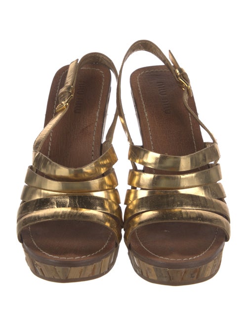 Miu Miu Leather Slingback Sandals