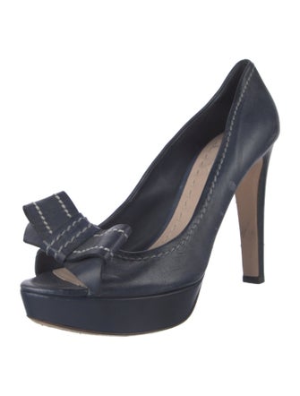 Miu Miu Leather Bow Accents Pumps