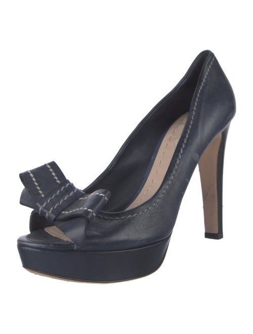 Miu Miu Leather Bow Accents Pumps