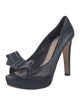 Miu Miu Leather Bow Accents Pumps