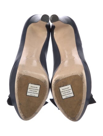 Miu Miu Leather Bow Accents Pumps