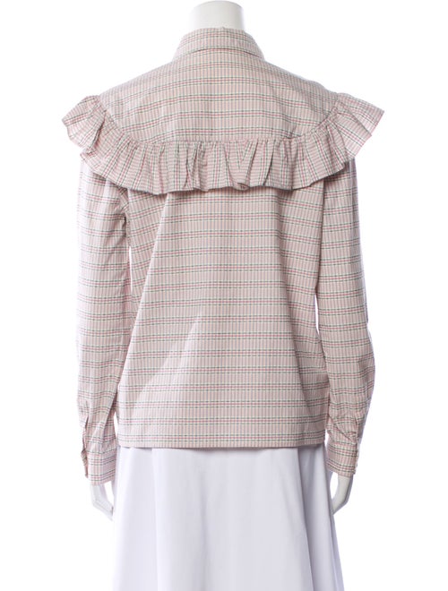Miu Miu 2016 Plaid Print Button-Up Top