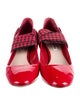Miu Miu Patent Leather Plaid Print Pumps