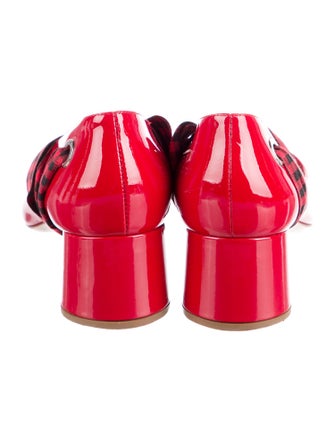 Miu Miu Patent Leather Plaid Print Pumps