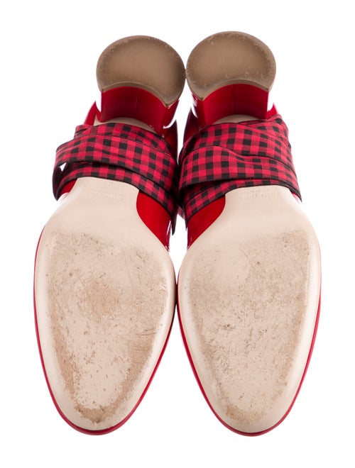 Miu Miu Patent Leather Plaid Print Pumps
