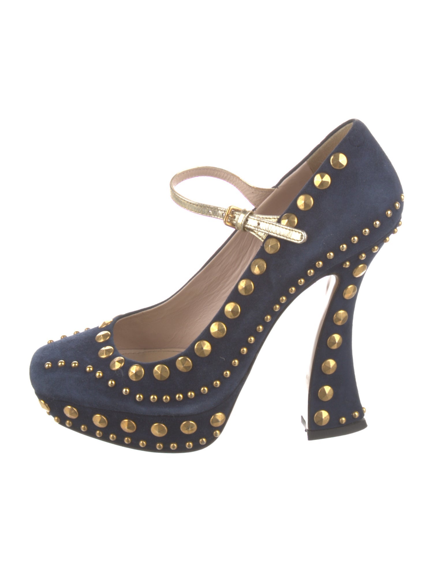 Miu Miu Suede Studded Accents Pumps