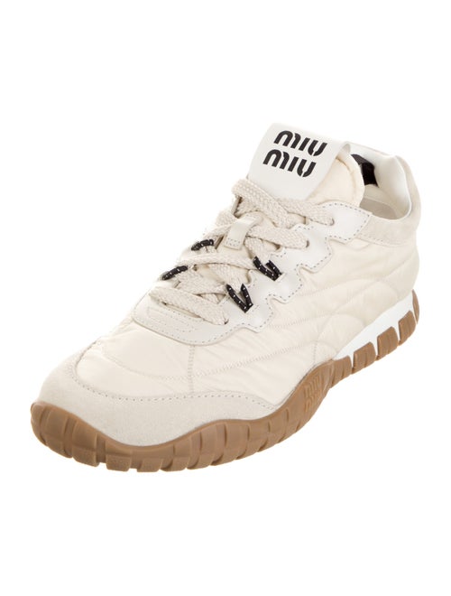 Miu Miu Leather Leather Trim Embellishment Sneakers