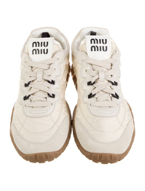Miu Miu Leather Leather Trim Embellishment Sneakers