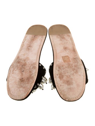 Miu Miu Velvet Beaded Accents Slides