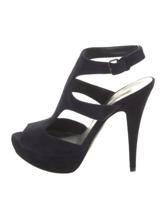 Miu Miu Suede Animal Print T-Strap Pumps