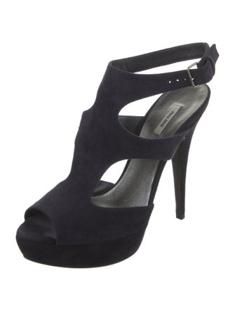 Miu Miu Suede Animal Print T-Strap Pumps