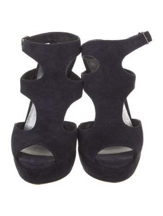 Miu Miu Suede Animal Print T-Strap Pumps