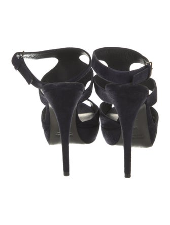 Miu Miu Suede Animal Print T-Strap Pumps