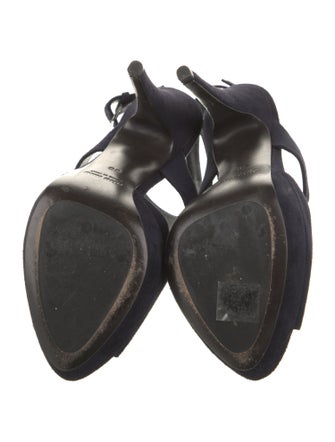 Miu Miu Suede Animal Print T-Strap Pumps