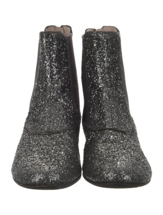 Miu Miu Glitter Crystal Embellishments Chelsea Boots
