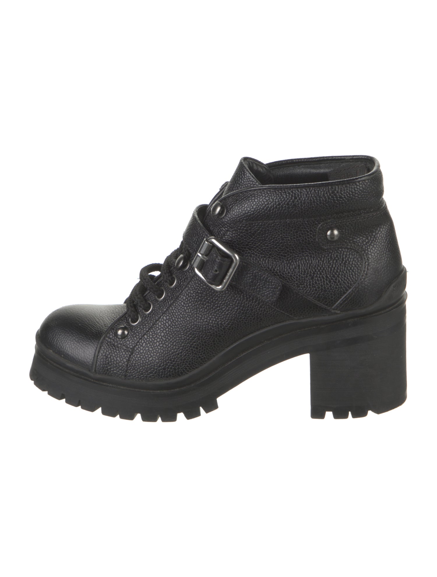Miu Miu Leather Combat Boots