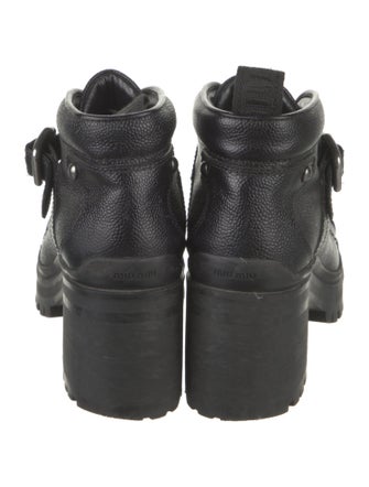 Miu Miu Leather Combat Boots