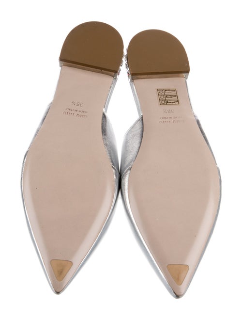 Miu Miu Leather Crystal Embellishments Mules