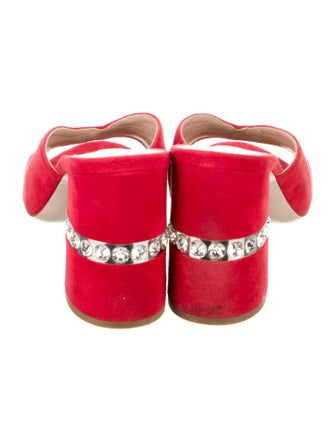 Miu Miu Suede Crystal Embellishments Slides