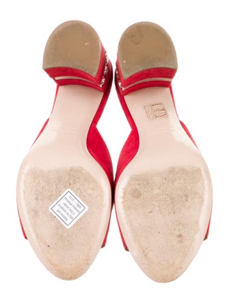 Miu Miu Suede Crystal Embellishments Slides