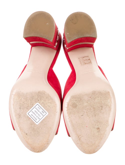 Miu Miu Suede Crystal Embellishments Slides