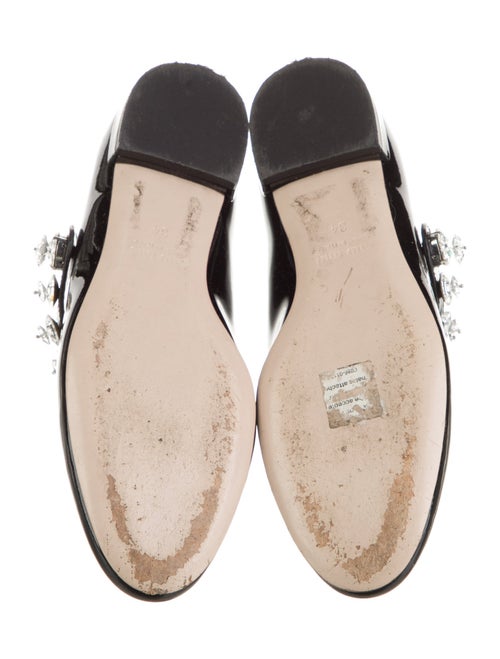 Miu Miu Patent Leather Crystal Embellishments Mary Jane Flats