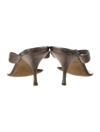 Miu Miu Leather Crystal Embellishments T-Strap Sandals