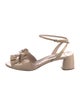 Miu Miu Patent Leather Bow Accents Sandals