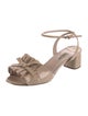 Miu Miu Patent Leather Bow Accents Sandals