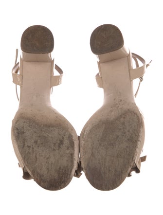 Miu Miu Patent Leather Bow Accents Sandals