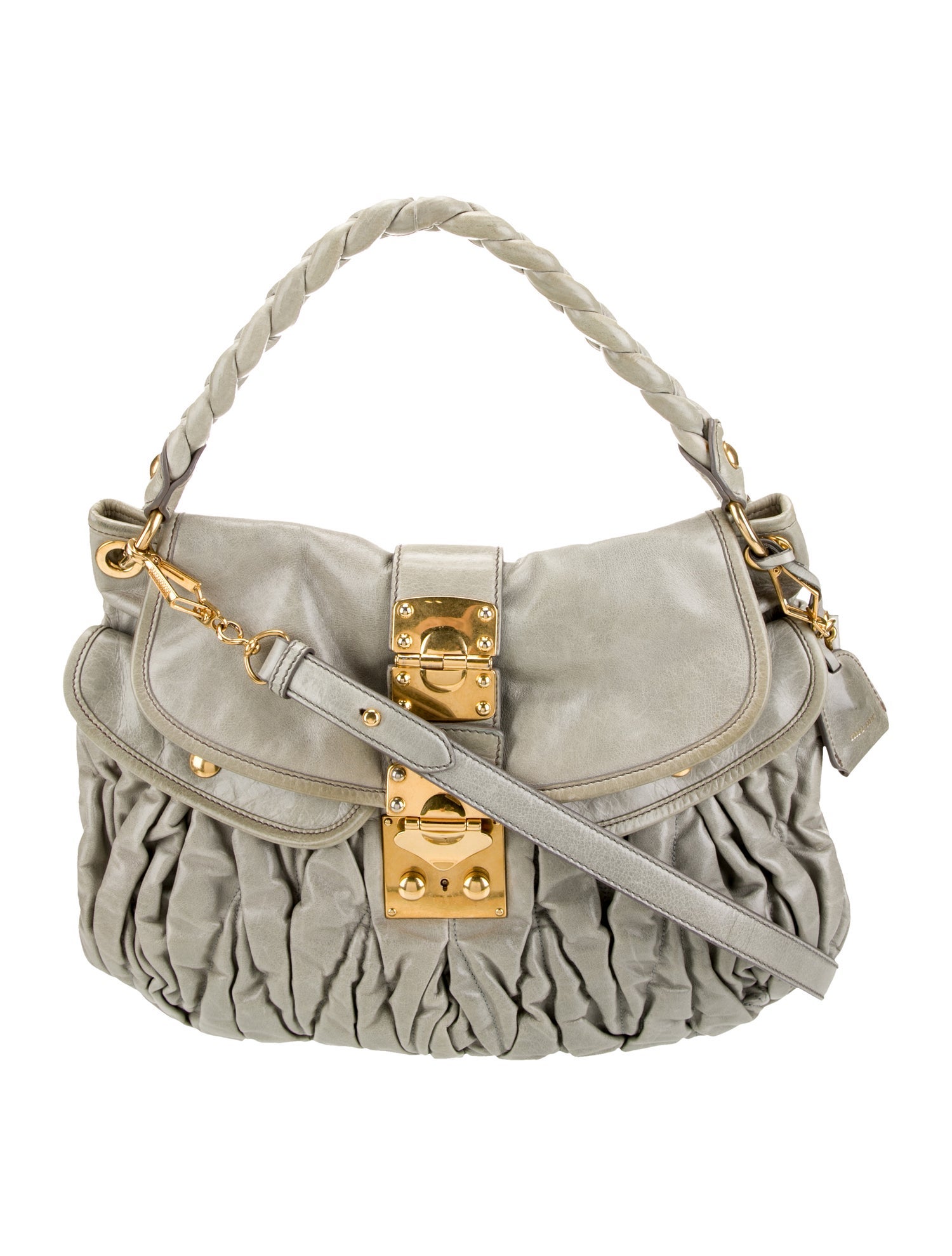 Miu Miu Glace Calf Leather Matelassé Coffer