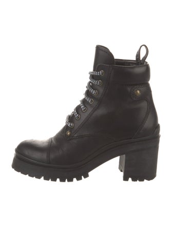 Miu Miu Leather Combat Boots