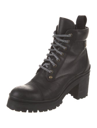 Miu Miu Leather Combat Boots