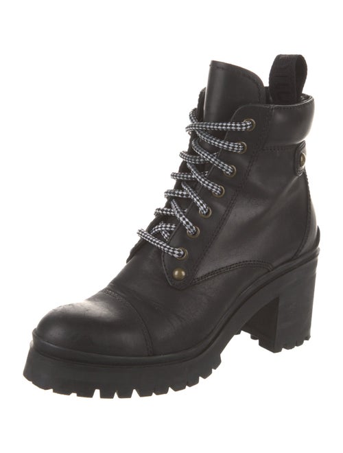 Miu Miu Leather Combat Boots