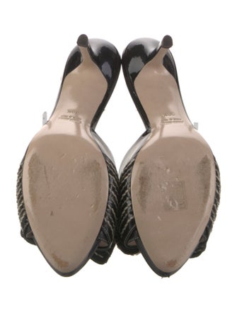 Miu Miu Patent Leather Patterned Slides