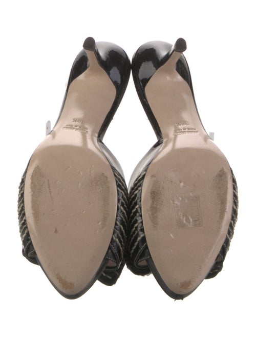 Miu Miu Patent Leather Patterned Slides